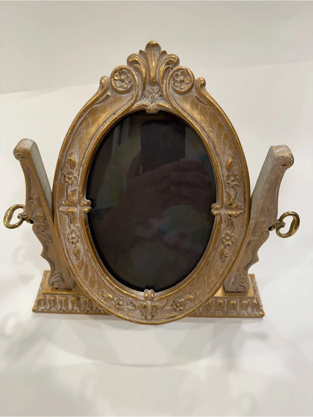 Vintage-Style Gold Oval Table Frame - Decorative Home Accent